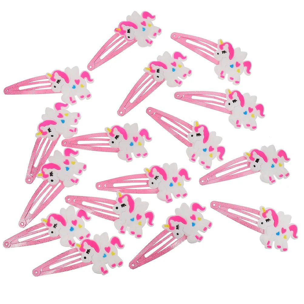 

20 Pcs Cute Unicorn Hair Clip Child Accessories for Girls Infant Soft Rubber Unicorns Kids Barrettes