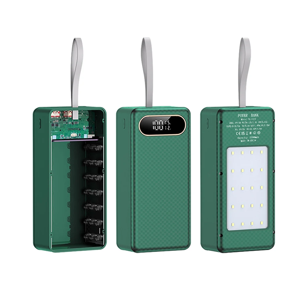 21-teiliges 18650 Batteriegehäuse DIY Mobile Power Box, lötfreies 22,5W Schnellladegerät mit DC/USB/Type-C Ausgang und LED-Licht für Outdoor-Stromversorgung – Detail 24