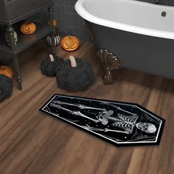 Skeleton Print Bathroom Foot Mat Absorbent Bath Floor Mats Non-slip Quick Dry Shower Rug Toilet Pad Doormat Washable