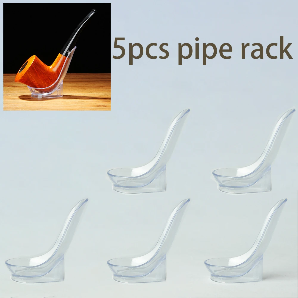 MUXIANG 5PCS tobacco pipe stands L : 48mm W : 40mm H  67mm Spoon-shaped Acrylic transparent pipe holder can hold one pipe