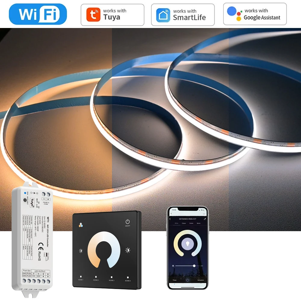 10m-20m-tuya-wifi-cob-cct-led-strip-24v-dual-white-room-light-2700-6500k-24g-rf-dimming-touch-remote-f-alexa-google-smartthings