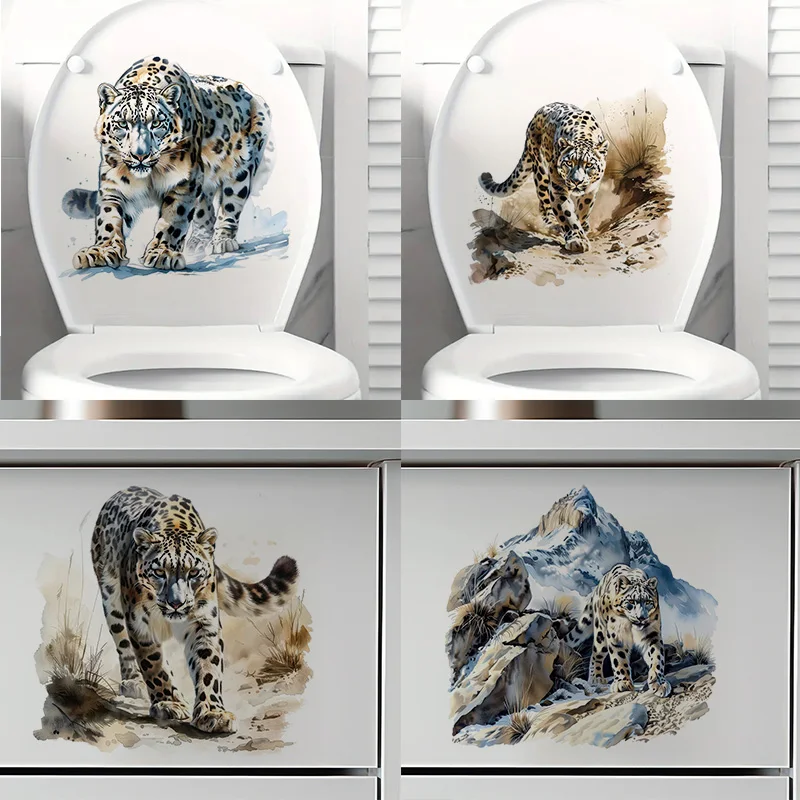 

Snow Leopard Clipart Toilet Stickers Decoration for Living Room, Wall, Bedroom, and Home Decor Car Decals Self-Adhesive