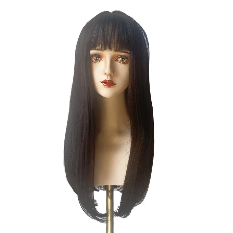 Natürliche Luft Pony Volle Perücke Neue Stil frauen Perücke Koreanische Mode Realistische Haar Lange Gerade Perücke