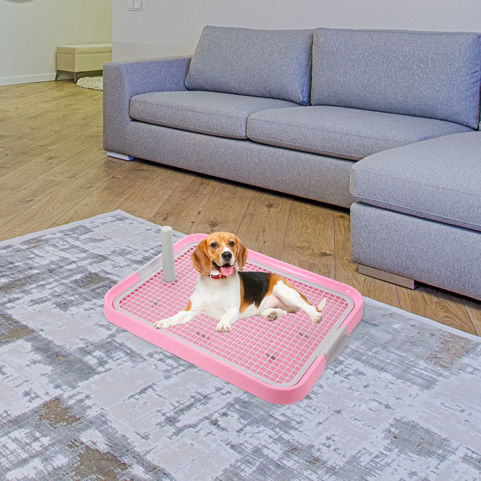

Plastic Pet Toilet Indoor Dog Potty Puppy Tray Pink Durable Breathable AntiSlip Design Practical Easy to Use Storage Solution