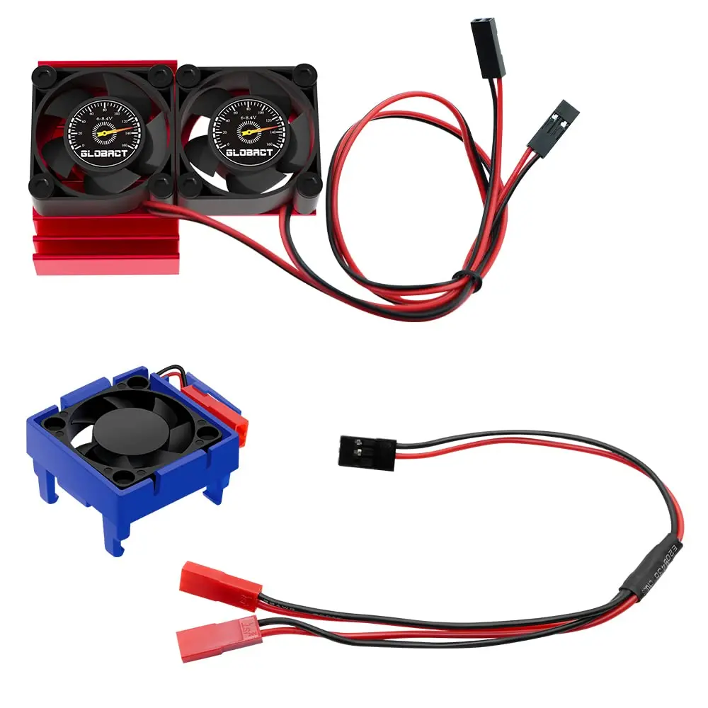 VXL-3s ESC Cooling Fan and Motor Cooling Fan Dual Fan Set for 1/10 Slash Stampede Rustler Replace 3340 Velineon VXL-3s