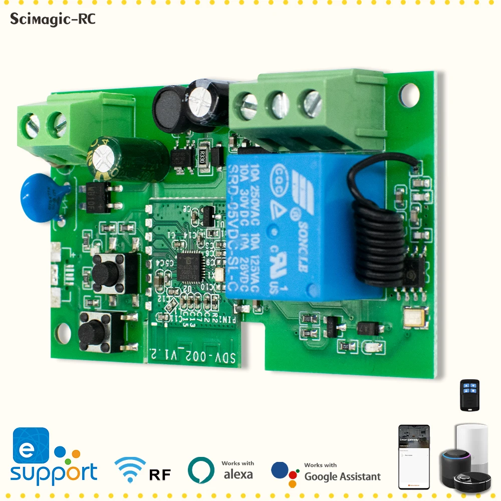 

eWeLink Wifi Smart Switch 5V 12V 24V 7-32V 220V Inching/Self-locking Wireless Relay RF 433MHz Smart Module