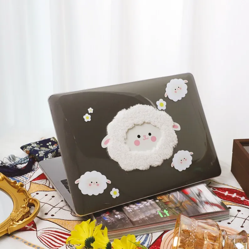 Cute Sheep Hard Shell MacBook Case for Air 13/Pro 13/RITIAN 13/13.6 Air/Pro 14/Air 15/Pro 16 M1 M2 M3  Laptop Hard Case Cover