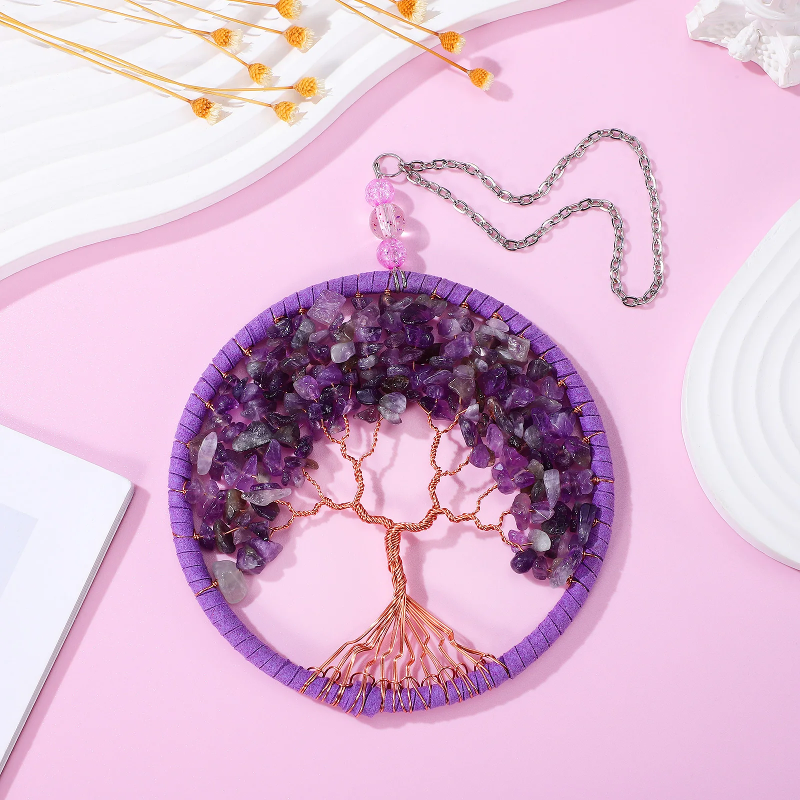 

Life Tree Hanging Pendant Small 11cm Purple Creative Home Room Decor Hanging Gift Practical Craft Decorative Pendant Fresh