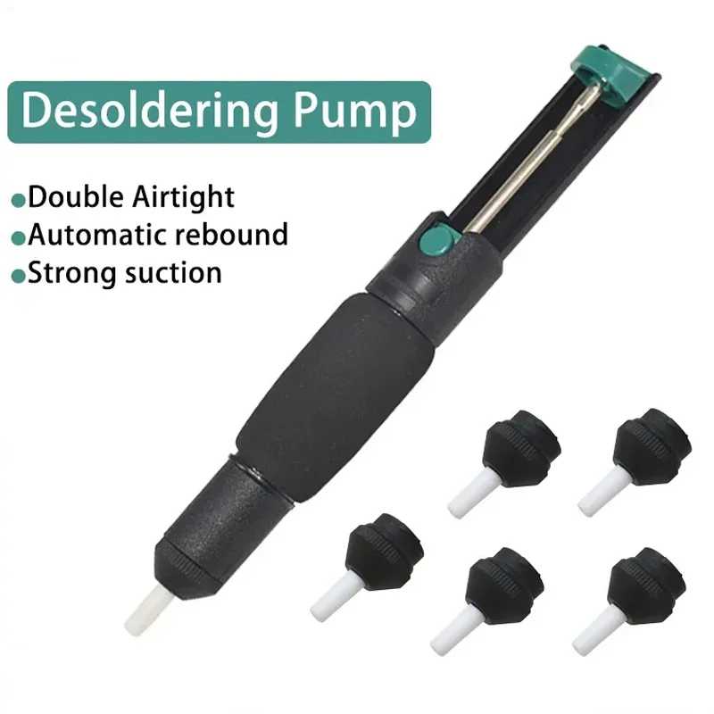 Aluminum Metal Desoldering Pump Suction Tin Gun Solder Sucker Pen Vacuum Soldering Removal Tool Iron Desolder Hand Welding Tool