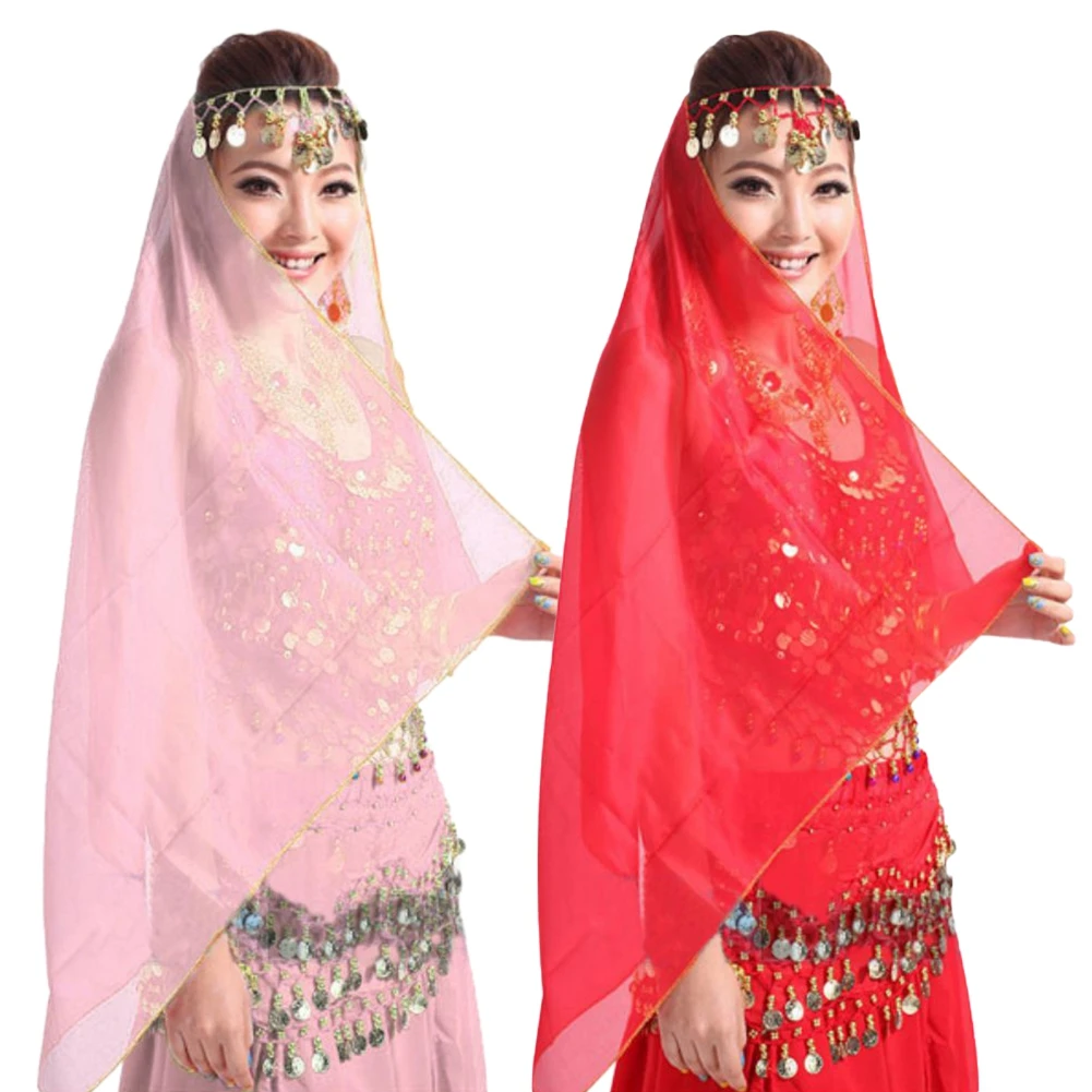 Belly Dancing Chiffon Scarf Solid Color Stage Performance Props Female Show Costumes 150cm Indian Dance Headband