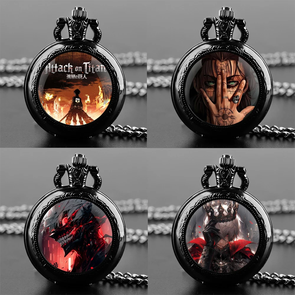 Anime Tokyo Ghoul Ken Kaneki Manga My Hero Academic Quartz Pocket Watch for Women Men Kids Necklace Unique Pendant Clock Gift