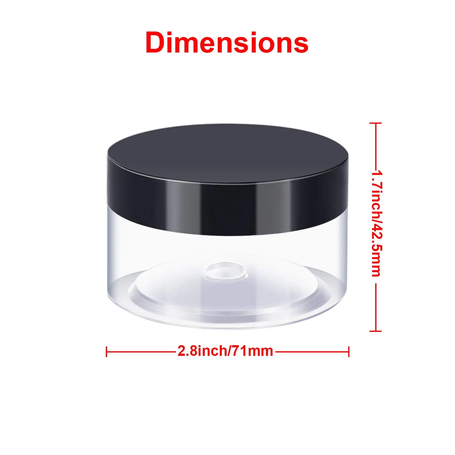 6/12/24 Pieces Empty Clear Plastic Jars with Lids Round Storage Containers Wide-Mouth for Beauty Product Cosmetic Cream Lotion