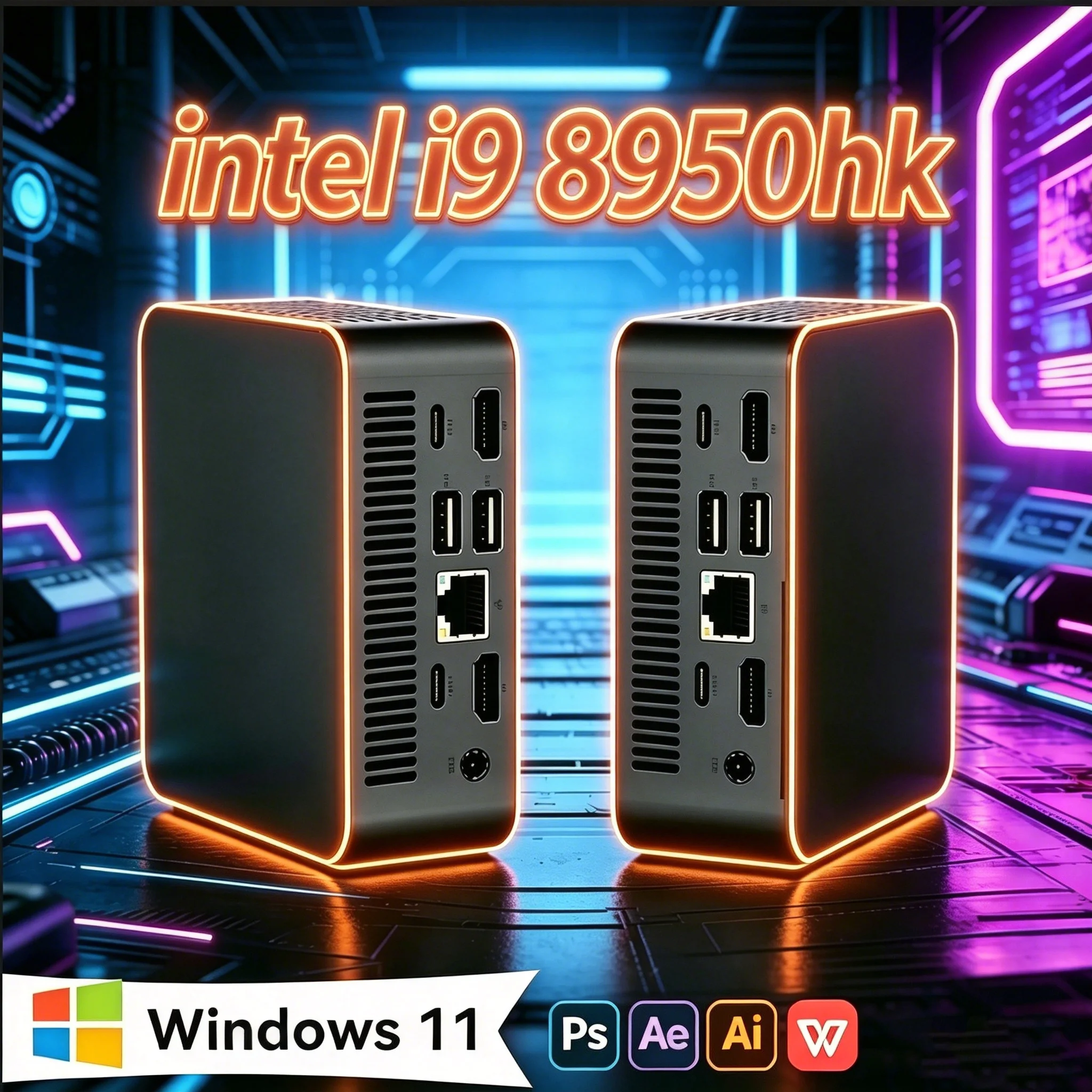 i9 MINI Gaming PC Windows 11  Intel Core i9 8950HK MINI Host 16GB DDR4 2048GB SSD  WIFI 6 BT5.2 Gaming MINI PC