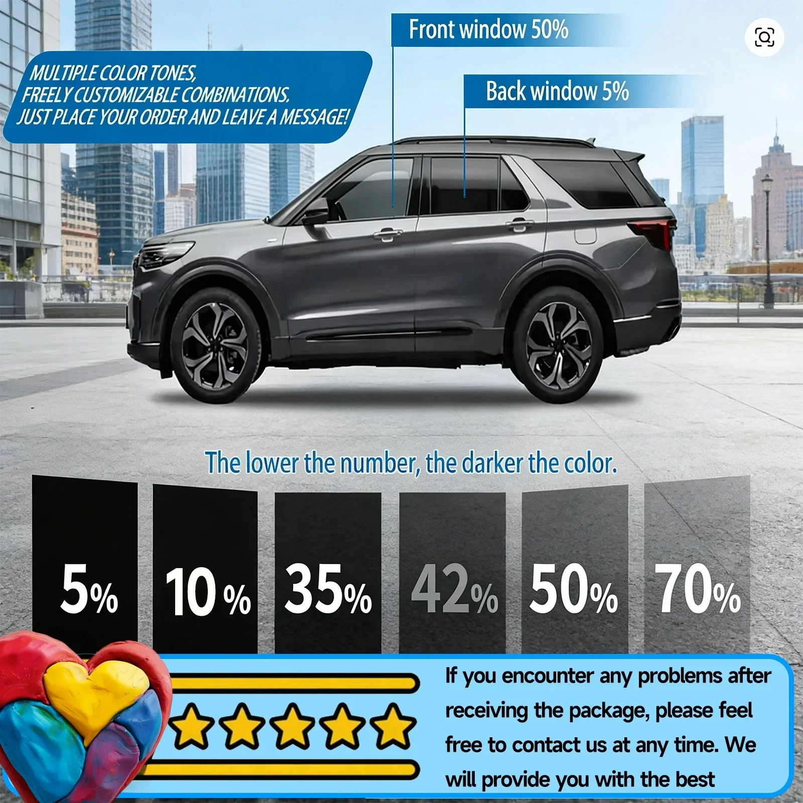 Custom Fit Precut Window Tint, Reusable Removable EPU Film for Mazda 3 Hatch 2004-2025, Effective UV Heat Insulation Protection