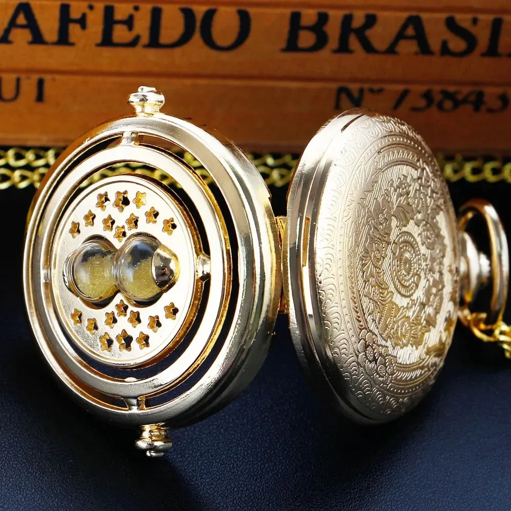 Vintage Quartz Pocket Watches Unisex Star Hourglass Chronograph Men Women's Necklace Timing Pendant Female Accessories Gift