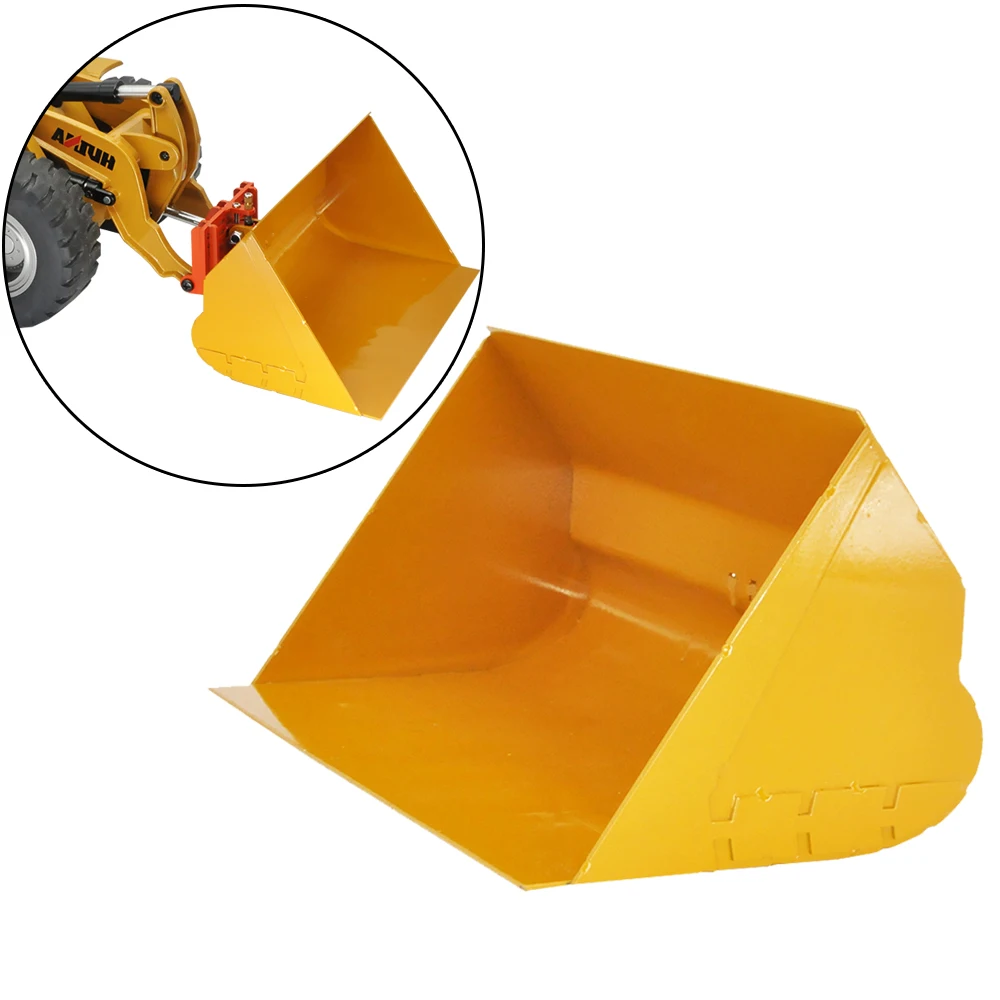 HUINA 583 Metal Flat Grading Bucket with Quick Hitch Connector For 1583 Wheel Loader Bigger than Orignal Side Tipper Bucket