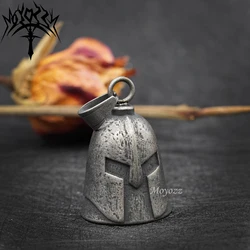 Motorcycle Biker Bell Hanger Luck Spartan Roman Mask Helmet Gremlin Ride 316L Stainless Steel Bell For Mens & FREE Bell Hanger