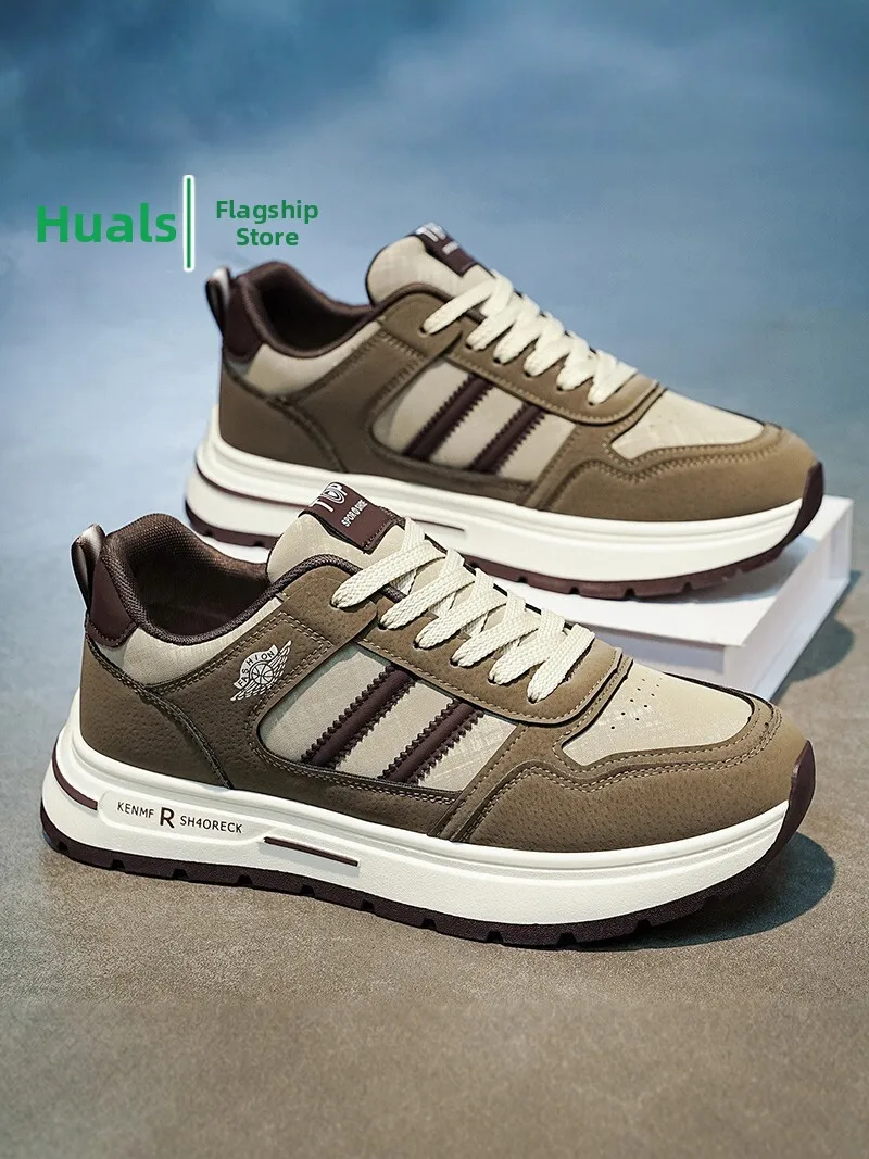 AGAM Men's Shoes Autumn 2026 New Fashion All-Match Casual Teenage Running Sports Increase Inner Height Old Dad Trendy Shoes