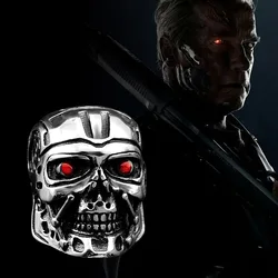 Movie The Terminator T800 Skull Rings Retro Titanium Steel Arnold Schwarzenegger figure Ring Jewelry For Men Fan Birthday Gifts