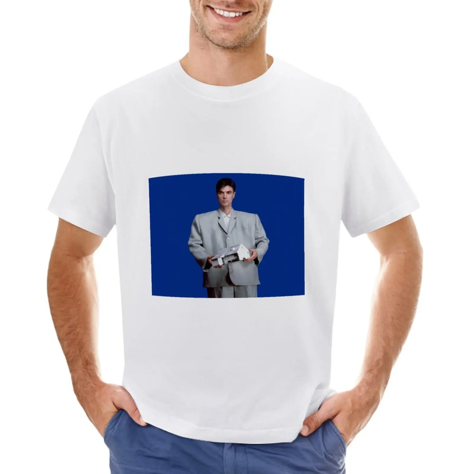 

David Byrne Talking Heads Big Suit Stop Making Sense T-Shirt plain vintage clothes summer top Men's t-shirt