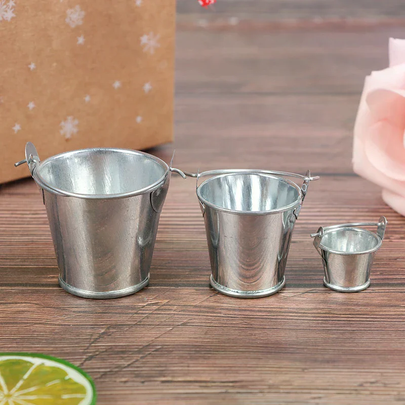 1 قطعة 1:12 دمية مصغرة دلو معدني نموذج أثاث المطبخ الصغير اكسسوارات ل بيت الدمية ديكور الاطفال اللعب اللعب الهدايا