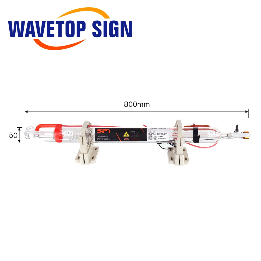 Wavetopsignature Co2 زجاج 40 واط ليزر أنبوب 800 مللي متر زجاج مصباح ليزر ل CO2 النقش بالليزر قطع آلة