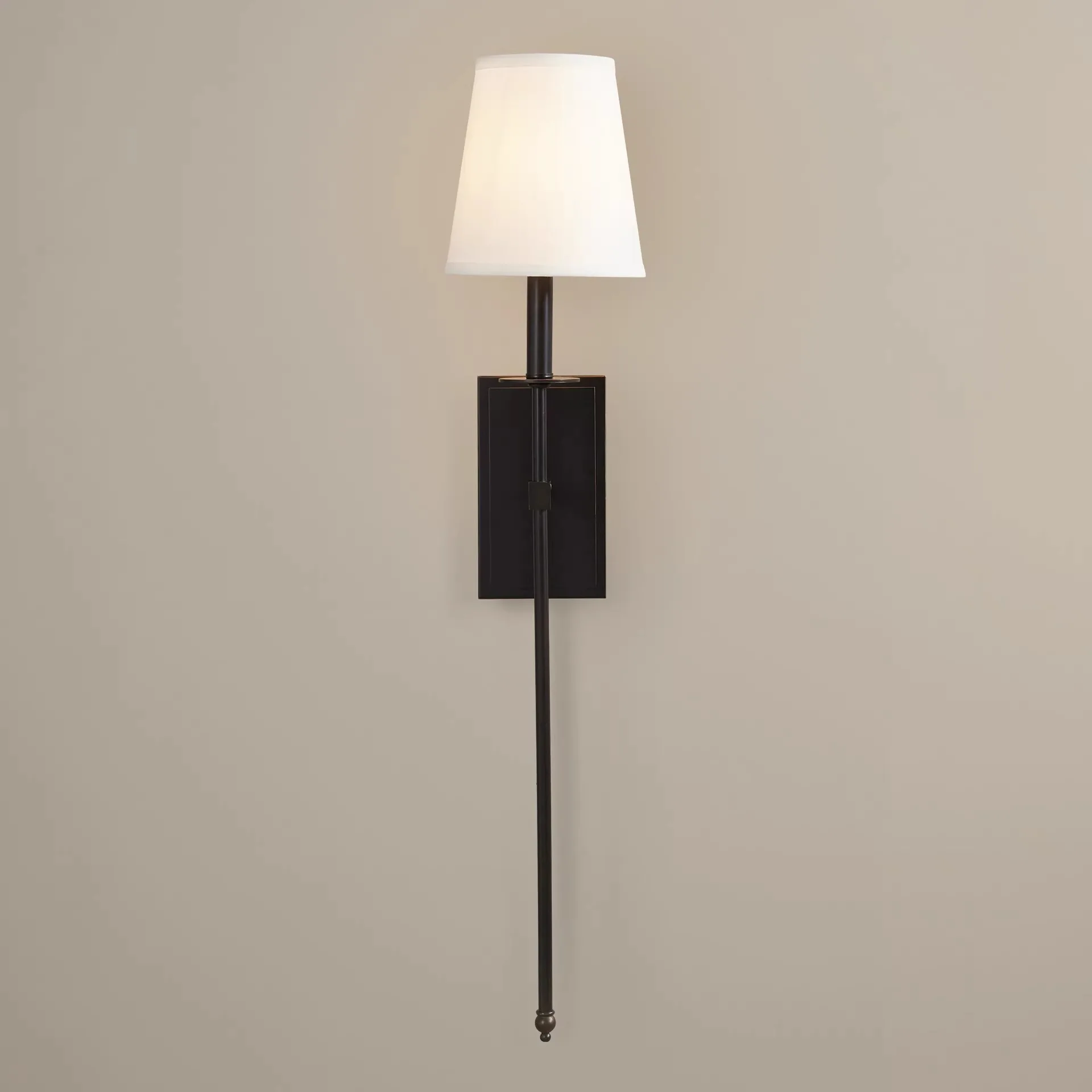 Black Long Pole Wall Lamp Simple Atmosphere Living Room Fabric Background Lamp Nordic Wrought Iron Bedside Bedroom Wall Lamp