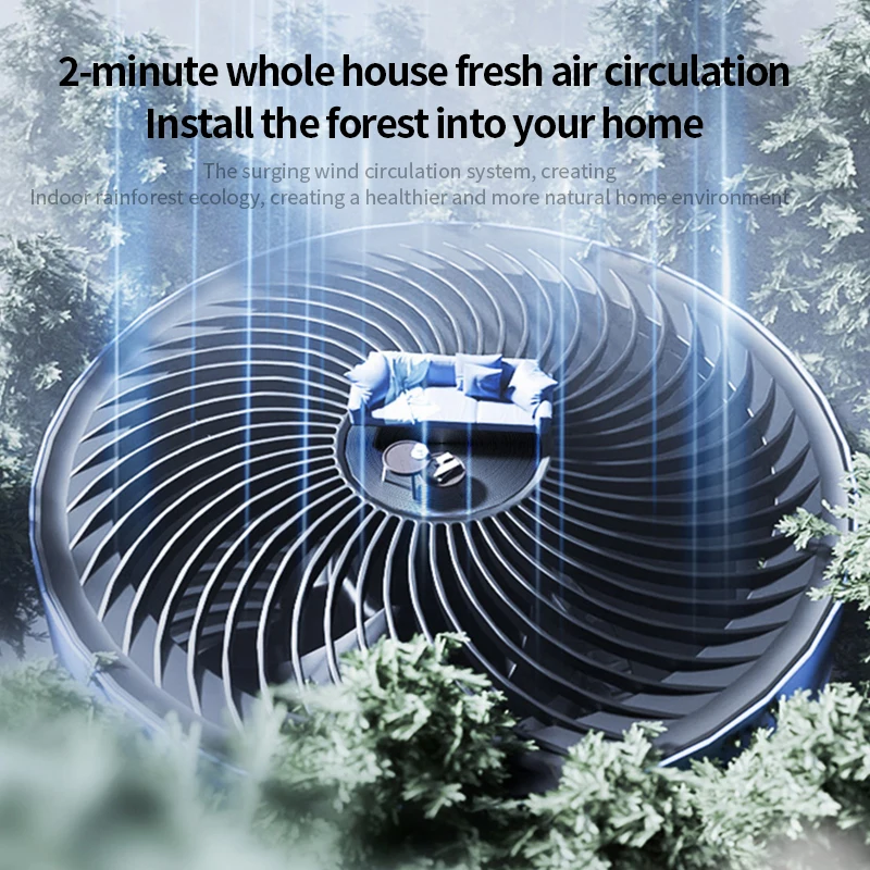 Head Standing Fan Electrical Air Circulation Fan Round Base  Remote Control Floor Fans