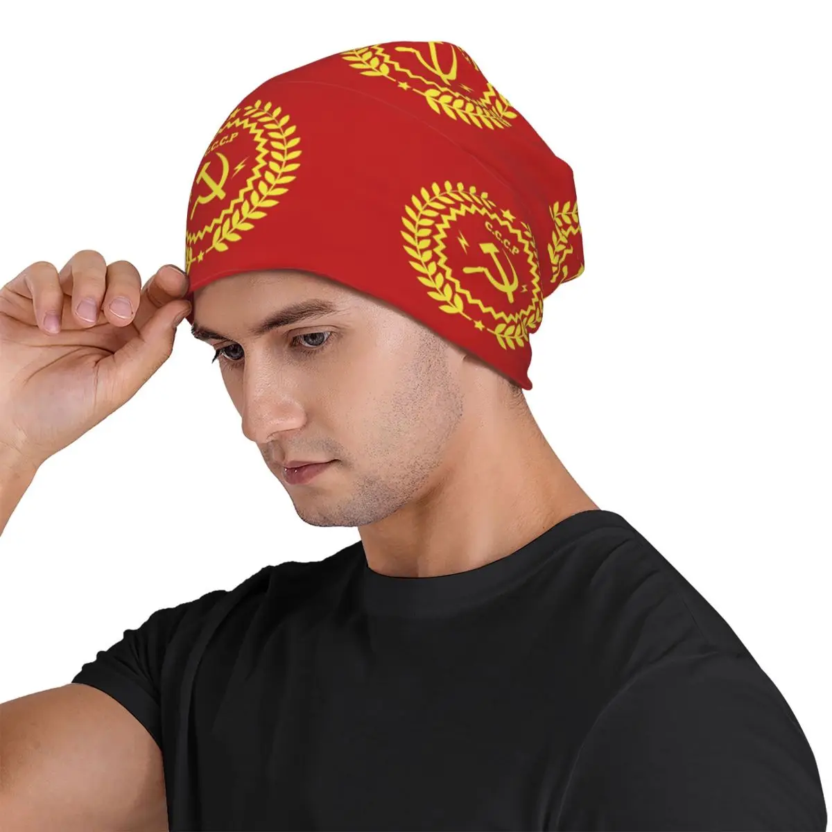 Communism Symbol Hammer And Sickle Unisex Adult Beanies Caps Knitted Bonnet Hat Warm Fashion Autumn Winter Outdoor Skullies Hats