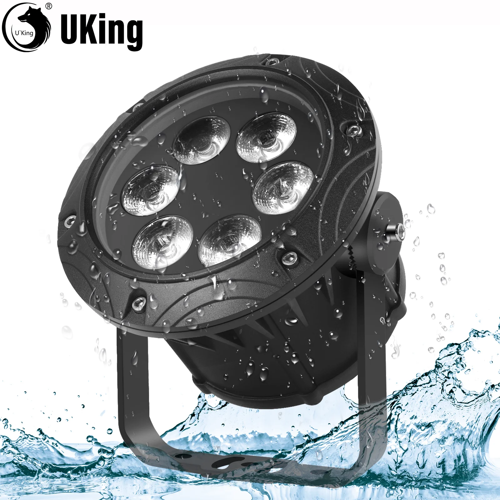 U'King IP65 Waterproof Par Lights 6X10W RGBW LED Stage Effect Lighting DMX512 Party Effect Lights For Outdoor Performance Party