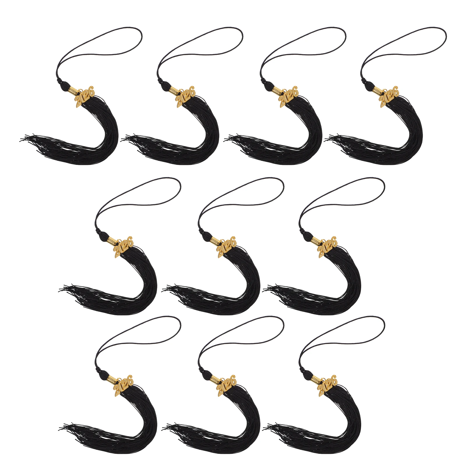 10 pçs boné de formatura borla decorações 2026 pingente comemorativo elegante chapéu acadêmico borlas para o ensino médio faculdade