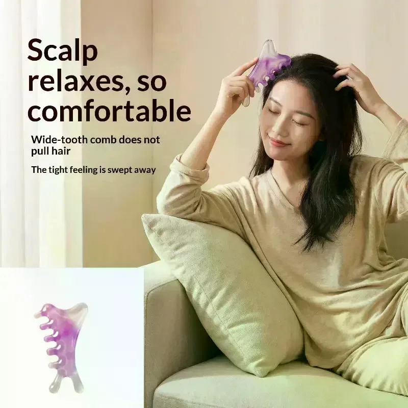 /JCS/Multifunctional 4 In 1 Massage Comb Scraping Head Therapy Facial Muscle Pulling Collaterals Head Meridian Comb Resin
