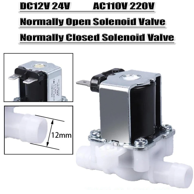 DC 12V 24V 220V Electric Solenoid Valve Magnetic Normally Closed Pressure Solenoid Valve Inlet Valve Water Air Inlet Flow Switch