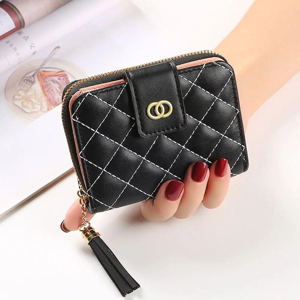 Women's Small Mini Money Bag Female Short Fringed Zipper Wallets Purse Credit Card Holder Coin Purses