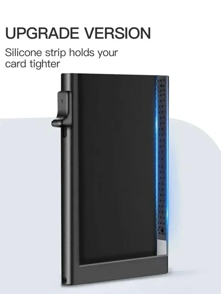 가장 간단한 남성용 팝업 카드 홀더 RFID 차폐 신용 카드 지갑 알루미늄 합금 카드