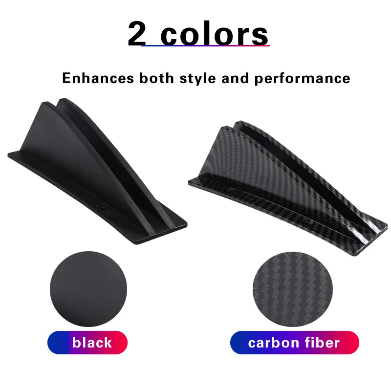 Universal Auto Heckstoßstange Lippe ABS Doppelflügel Hinten Shark Chassis Fin Stil Gebogene Stoßstange Lip Diffusor Anti-kollision 2 in 1 – Detail 6