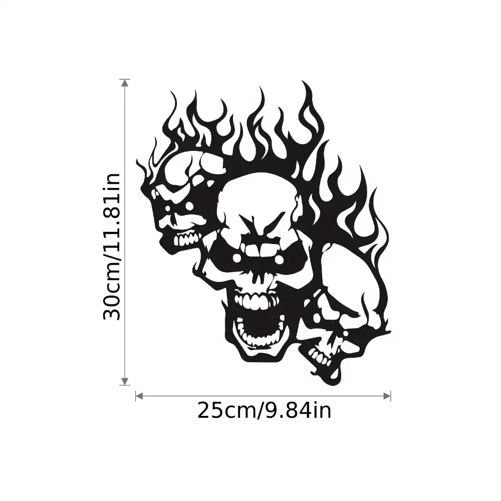 1pc Elegant Iron Crafts Wall Decoration: Enhance the Elegance of Your Home Decor with a Spooky Flame Skull Metal Wall Art