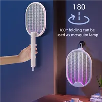 Foldable Electric Mosquito Killer USB Rechargeable Fly Trap Mosquito Swatter Racket Insect Killer With UV Light Bug Zapper 3500V