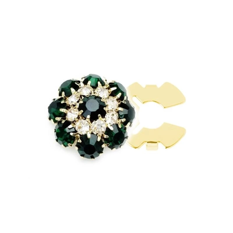 

652F Button Covers Rhinestones Button Cover Flower Button Cover Decorative Button Attend Accessories for Shirt Jeans