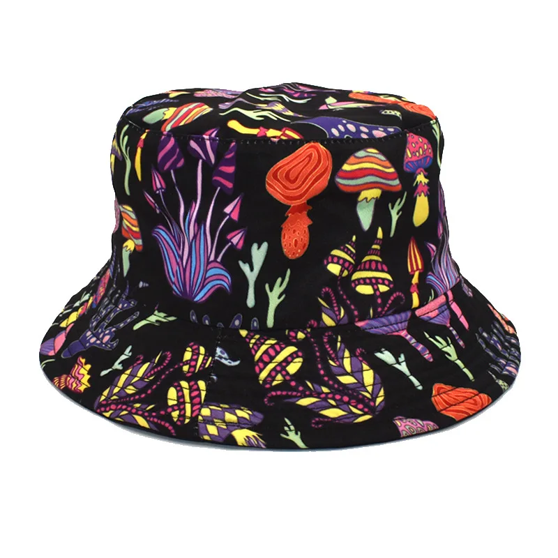 New summer sunscreen cap 2023 fancy fishing cap picture printing cardman Panama hat party hip-hop hat Bob funny