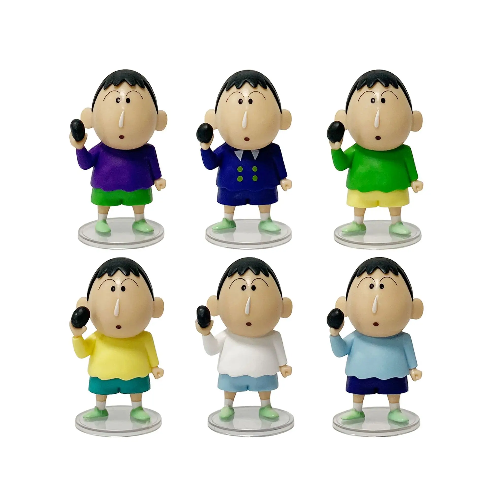 6Pcs/set Crayon Shin chan Figure Car Decoration Center Console Decoration Cartoon Anime Character Action Model Trendy Doll Gift