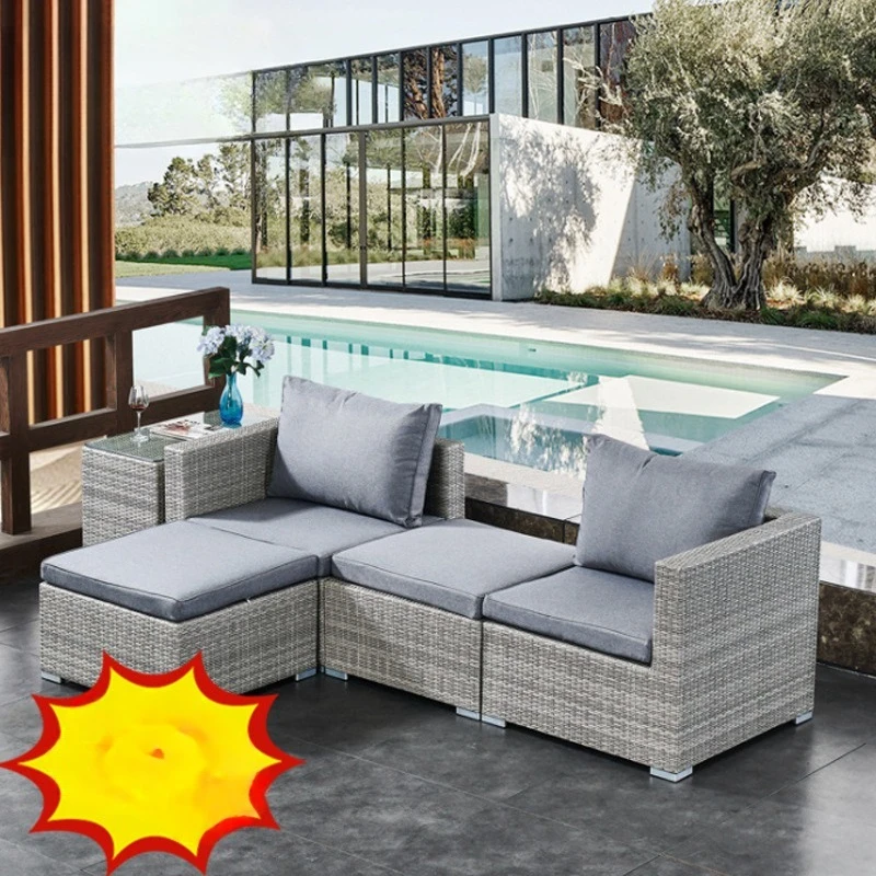 Outdoor furniture courtyard bed and breakfast garden villa outdoor sofa balcony seaside living room rattan chair coffee table pe