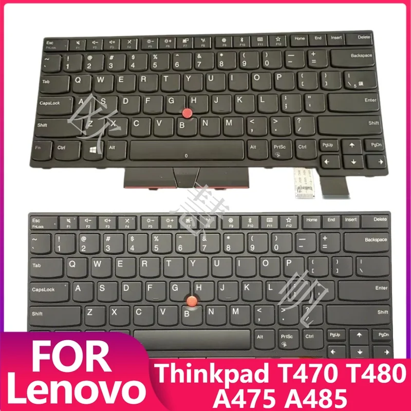 

Новая оригинальная клавиатура для Lenovo Thinkpad T470 T480 A475 A485, английская раскладка (США), Teclado 01AX569 01AX487 01AX528 01HX419