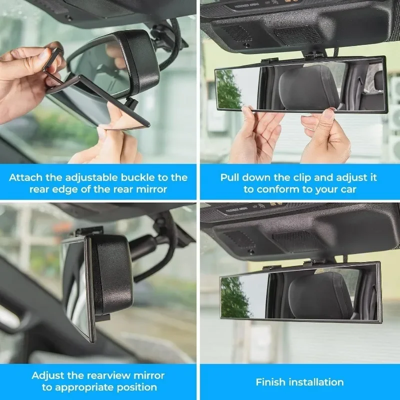 Espelhos para Bebês em Carros, Espelho Retrovisor Interno, Espelho Convexo de Ângulo Largo, Antirreflexo, Grande Visão Panorâmica, Monitores Auxiliares