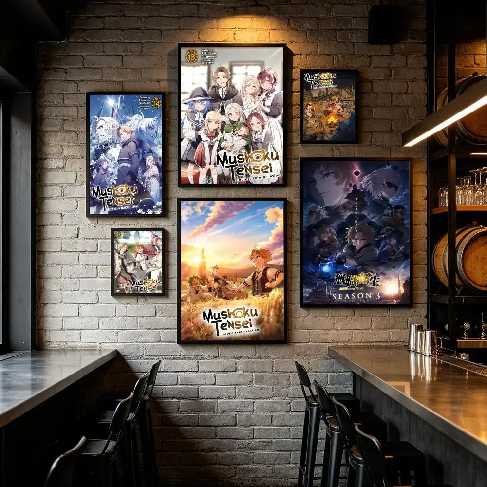 M-Mushoku Tensei J-Jobless Reincarnation Animation Poster Art HD Art Sticky Wall Waterproof Home Living Room Bar Decoration