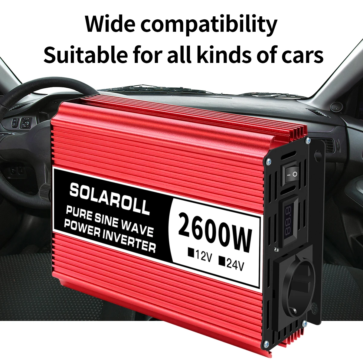 

Pure Sine Wave Inverter DC12V/24V to AC220V 4200W 5200W 6000W VoltageTransformer Converter Portable Car Solar with LED Home Car