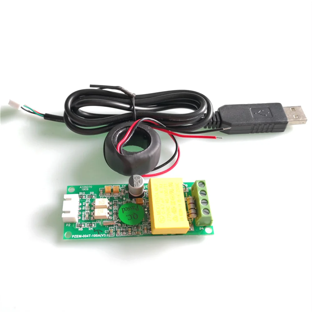 PZEM-004T مرحلة واحدة مقياس الطاقة الطاقة TTL Modbus التيار المتناوب 220 فولت 100A الجهد الحالي واط كيلووات ساعة مقياس التيار الكهربائي مع كابل USB CT حار!