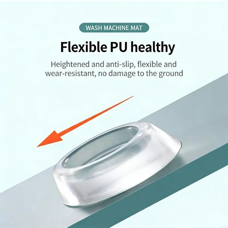 Pack Of 4 PU Flexible Base For Washing Machine With Drain Hole KXRE