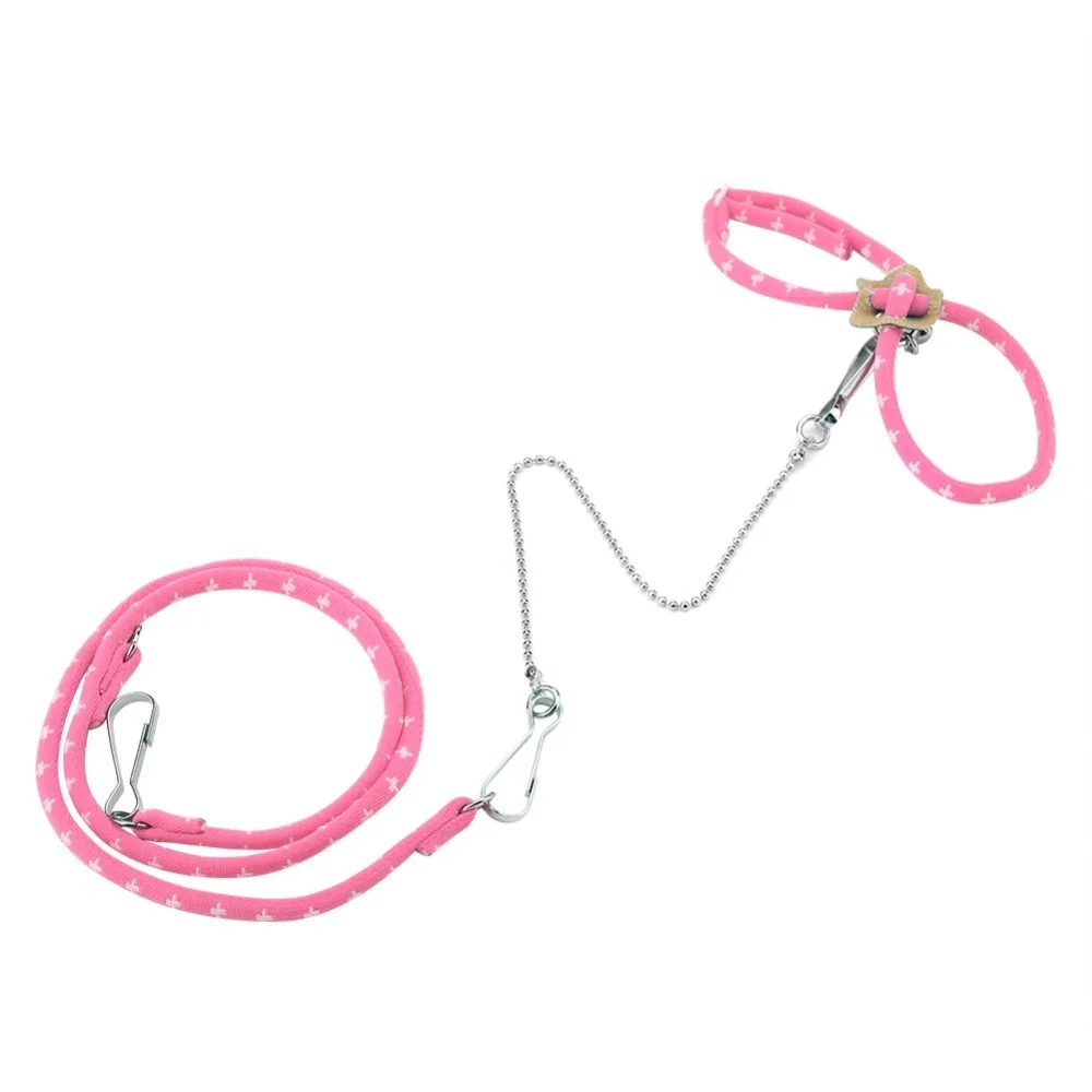 Comfortable Cotton Pet Harness Adjustable Knot Ultra-Soft Training Leash Durable Bell Attachment Adjustable Harness Rats