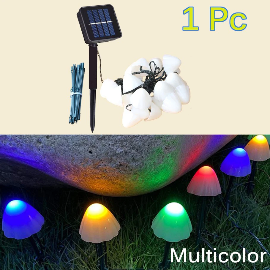 Solar Lichter String Pilz Rasen Lichterkette LED Solar Lampen Im Freien Für Garten Terrasse Terrasse Weg Landschaft Dekoration Lampen